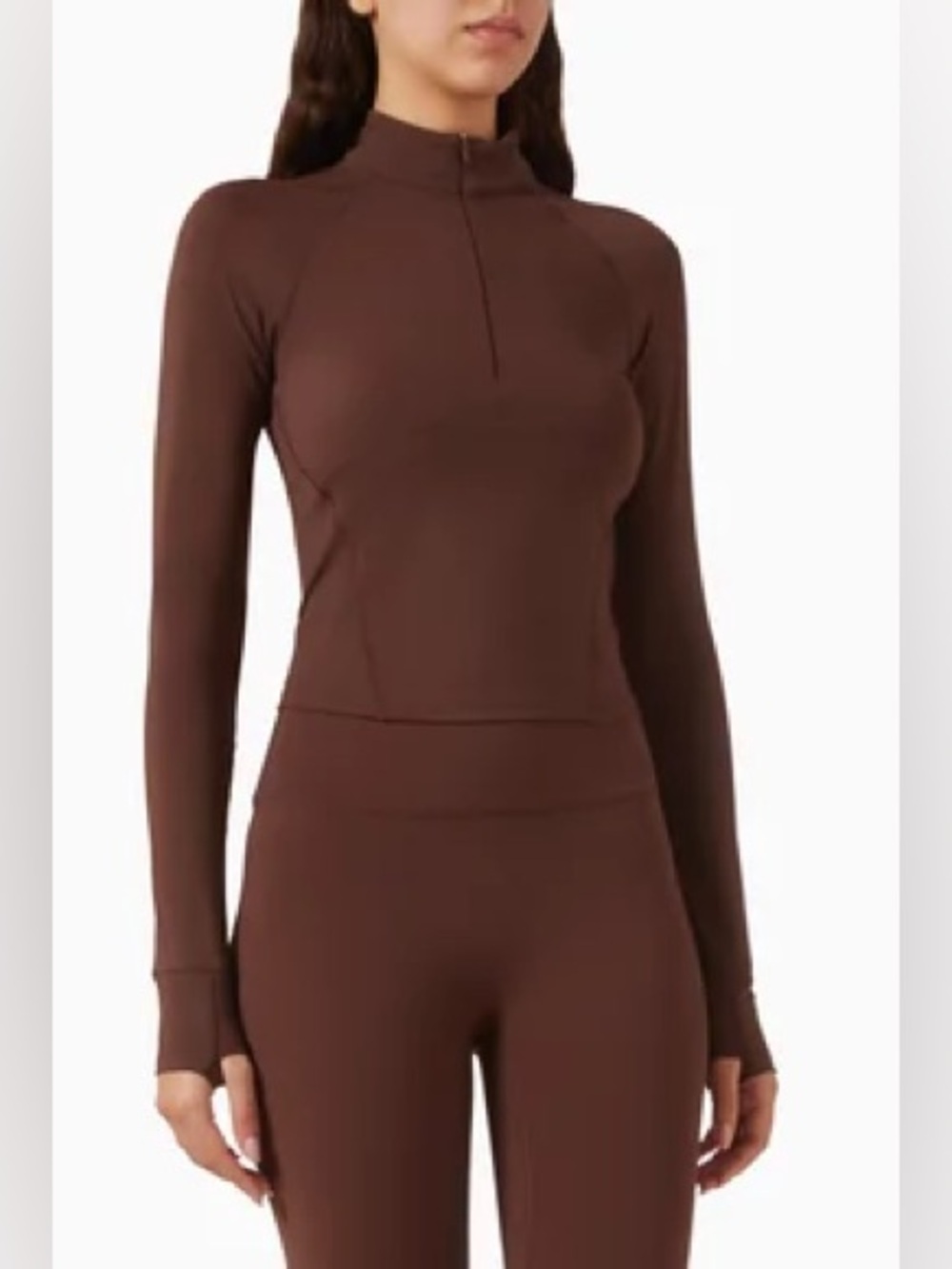 Adanola Brown Quarter Zip